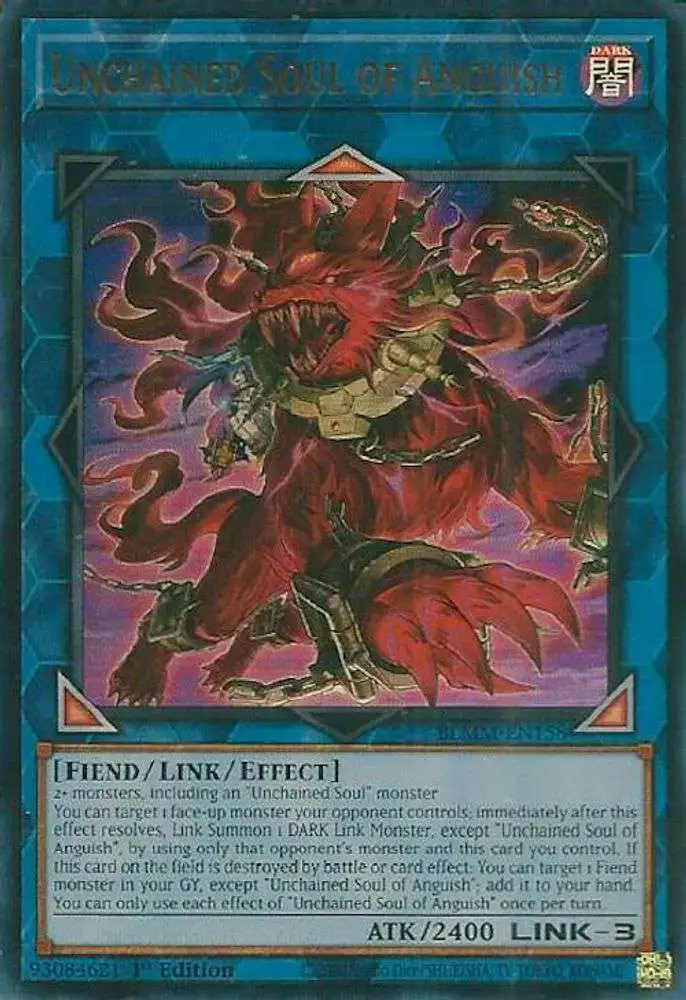 YuGiOh Trading Card Game Battles of Legend: Monster Mayhem Ultra Rare Unchained Soul of Anguish BLMM-EN158