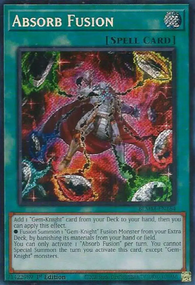 YuGiOh Trading Card Game Battles of Legend: Monster Mayhem Secret Rare Absorb Fusion BLMM-EN164