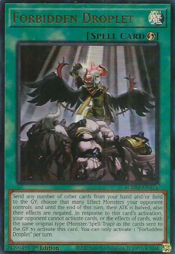 YuGiOh Trading Card Game Battles of Legend: Monster Mayhem Ultra Rare Forbidden Droplet BLMM-EN171