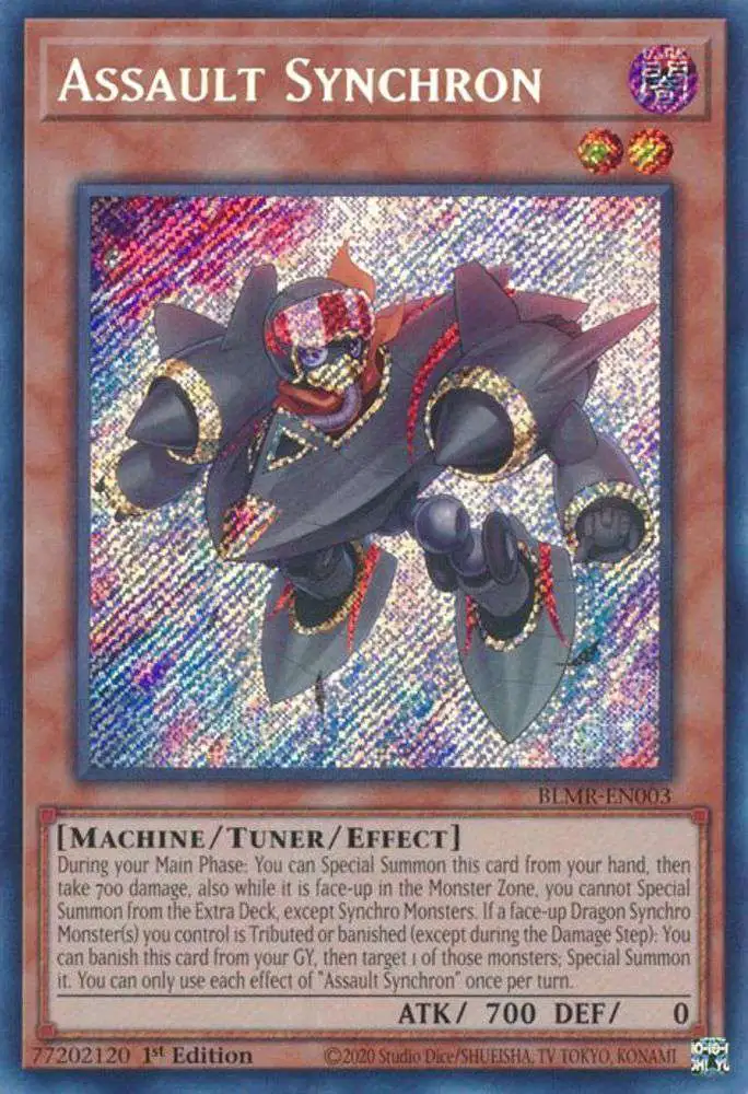 YuGiOh Trading Card Game Battles of Legend: Monstrous Revenge Secret Rare Assault Synchron BLMR-EN003