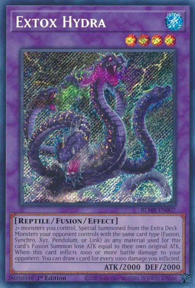 YuGiOh Trading Card Game Battles of Legend: Monstrous Revenge Secret Rare Extox Hydra BLMR-EN007
