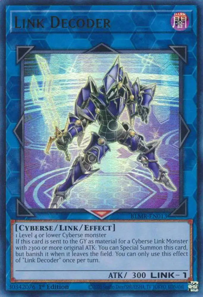 YuGiOh Trading Card Game Battles of Legend: Monstrous Revenge Ultra Rare Link Decoder BLMR-EN013