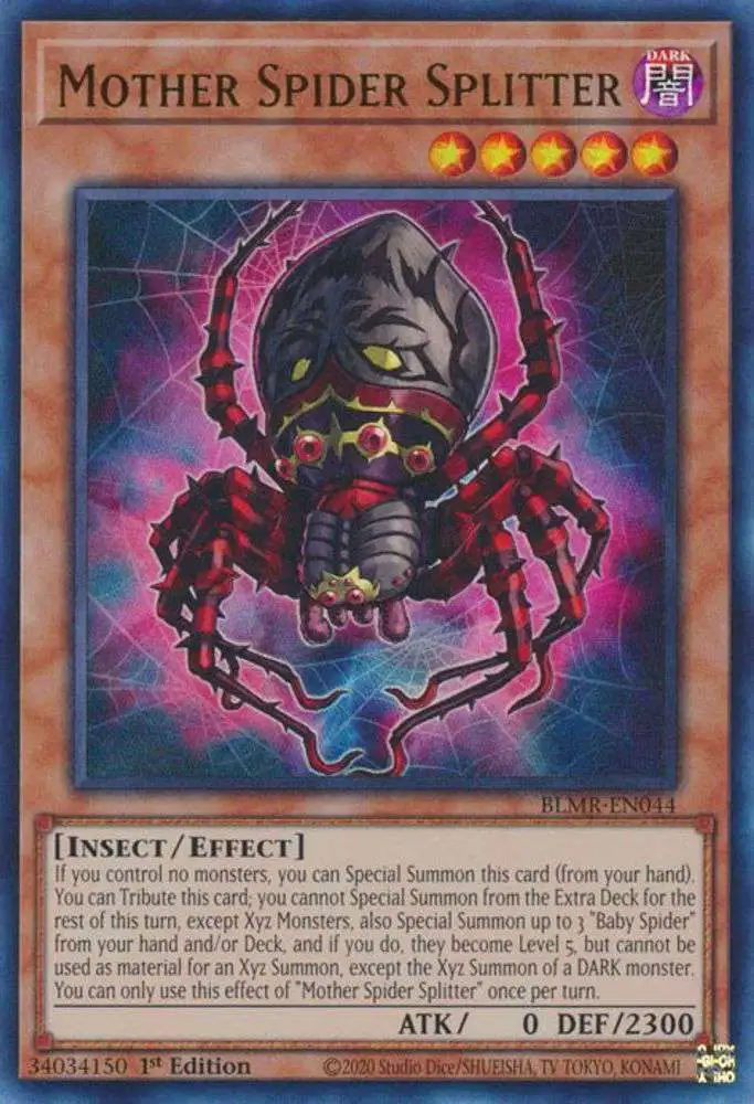 YuGiOh Trading Card Game Battles of Legend: Monstrous Revenge Ultra Rare Mother Spider Splitter BLMR-EN044