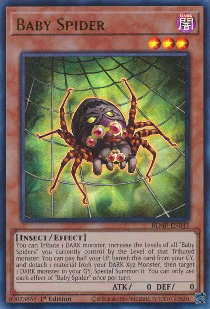 YuGiOh Trading Card Game Battles of Legend: Monstrous Revenge Ultra Rare Baby Spider BLMR-EN045