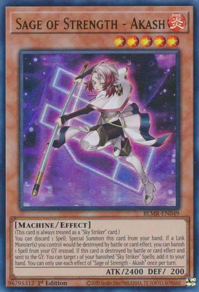 YuGiOh Trading Card Game Battles of Legend: Monstrous Revenge Ultra Rare Sage of Strength - Akash BLMR-EN049