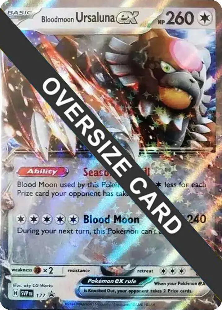 Pokemon Scarlet Violet Single Card Promo Bloodmoon Ursaluna ex SVP177  Oversized - ToyWiz
