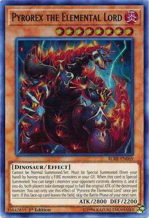 YuGiOh Battles of Legend: Relentless Revenge Ultra Rare Pyrorex the Elemental Lord BLRR-EN069