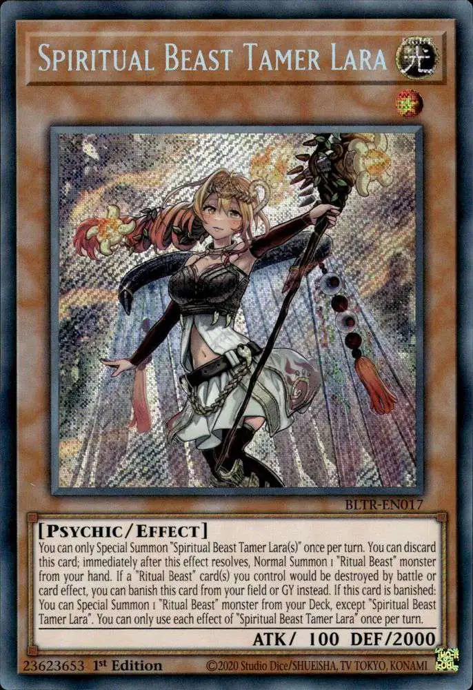 YuGiOh Trading Card Game Battles of Legend: Terminal Revenge Secret Rare Spiritual Beast Tamer Lara BLTR-EN017