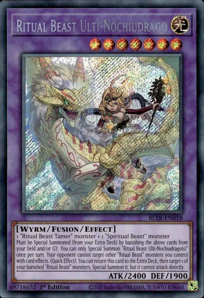 YuGiOh Trading Card Game Battles of Legend Terminal Revenge Single Card Secret Rare Ritual Beast Ulti-Nochiudrago BLTR-EN018 - ToyWiz YuGiOh Trading Card Game Battles of Legend Terminal Revenge Single Card Secret Rare Ritual Beast Ulti-Nochiudrago BLTR-EN018 - ToyWiz