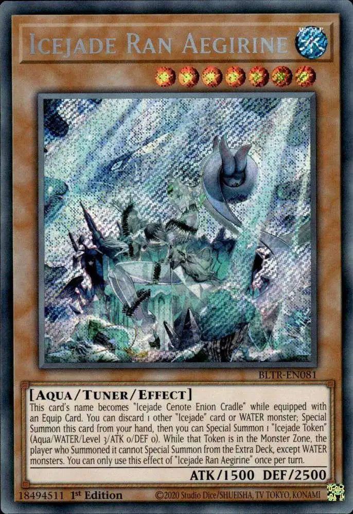 YuGiOh Trading Card Game Battles of Legend: Terminal Revenge Secret Rare  Icejade Ran Aegirine BLTR-EN081