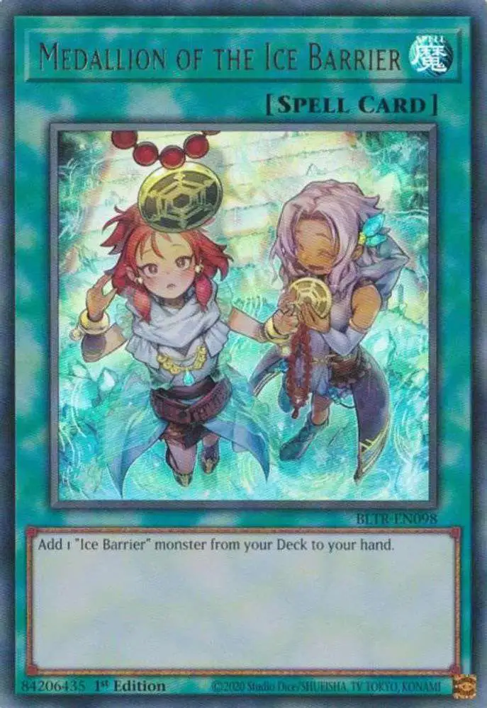yugioh deck ice barrier YuGiOh Trading Card Game Battles of Legend Terminal Revenge Single Card  Ultra Rare Medallion of the Ice Barrier BLTR-EN098 Alternate Art