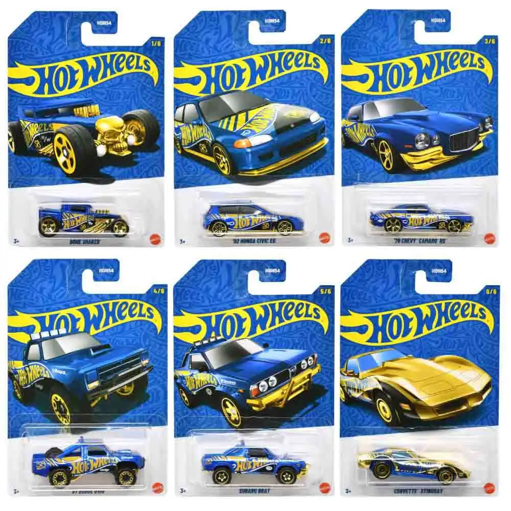Hot Wheels 2025 Blue Gold 164 Set of Diecast Cars Mattel Toys