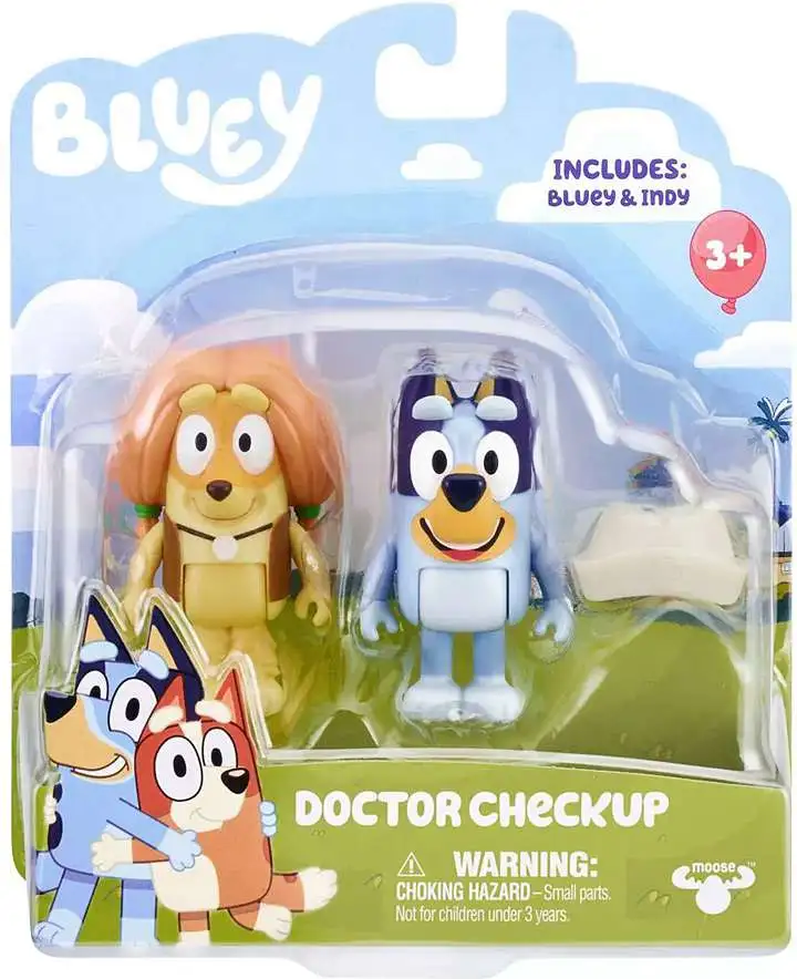 Bluey Doctor Checkup 3-Inch Mini Figure 2-Pack [Bluey & Indy]