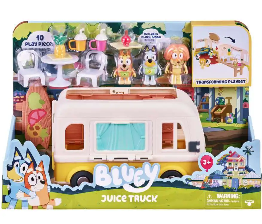 Bluey Juice Truck Transforming Playset [Includes Bluey, Bingo & Indy, Damaged Package]