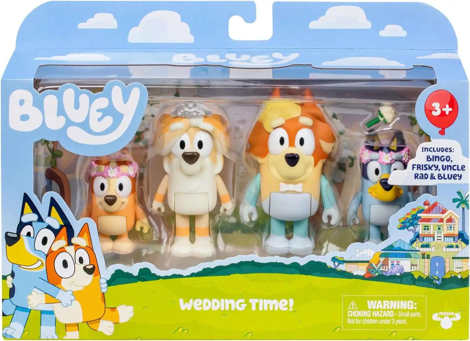 Bluey Wedding Time 3-Inch Mini Figure 4-Pack [Bingo, Friskey, Uncle Rad & Bluey]