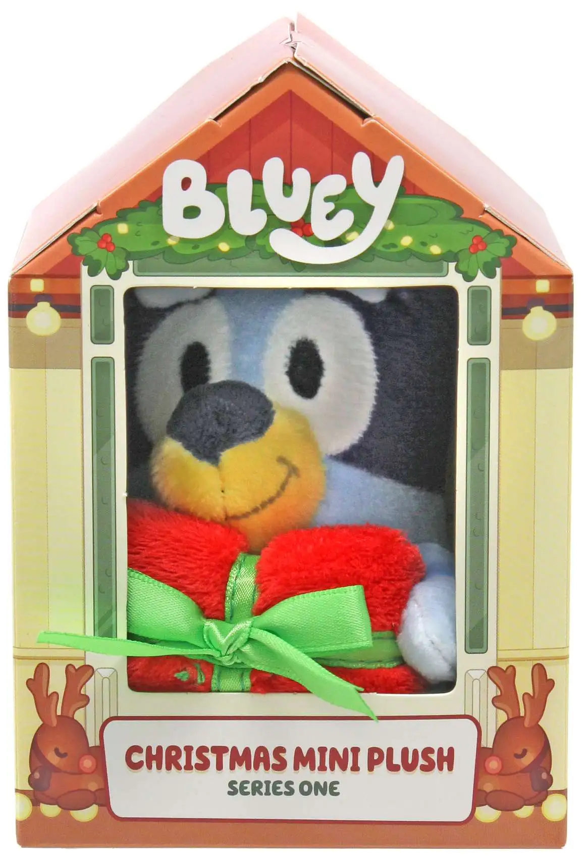Christmas Series 1 Bluey with Gift 4-Inch Mini Clip-On Plush