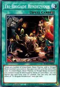 YuGiOh Blazing Vortex Common Tri-Brigade Rendezvous BLVO-EN056