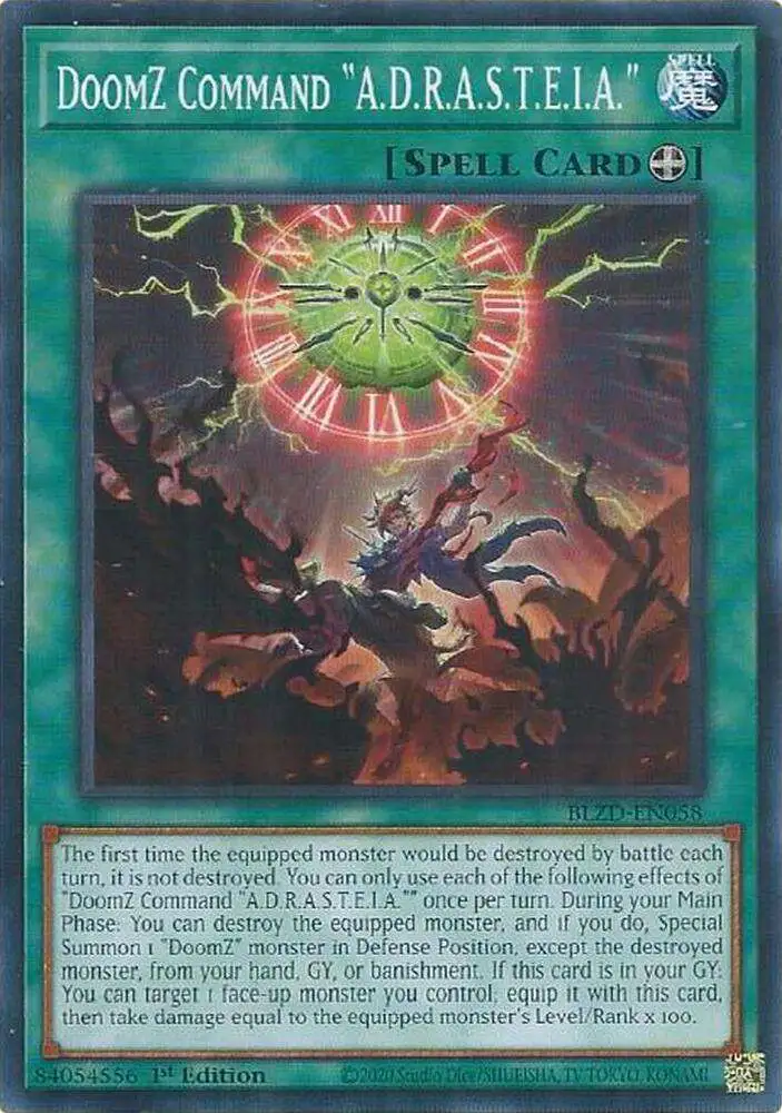 YuGiOh Trading Card Game Blazing Dominion Common DoomZ Command A.D.R.A.S.T.E.I.A. BLZD-EN058