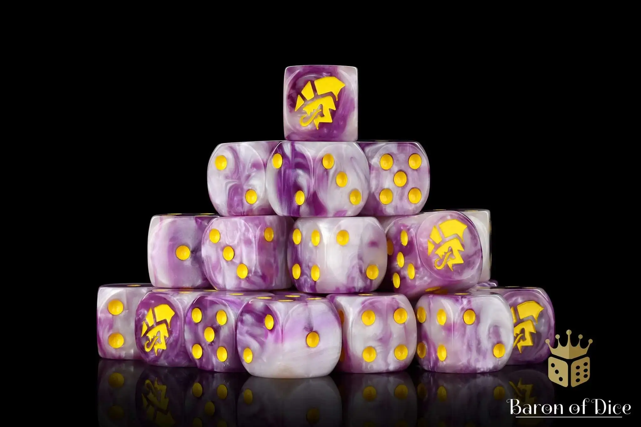 Baron Of Dice 6-Sided d6 Alien Dice - Purple & Yellow Dice Pack [25-Count ]