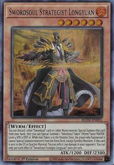 YuGiOh Trading Card Game Burst of Destiny Ultra Rare Swordsoul Strategist  Longyuan BODE-EN005