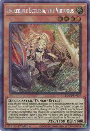 YuGiOh Trading Card Game Burst of Destiny Secret Rare Incredible Ecclesia, the Virtuous BODE-EN007
