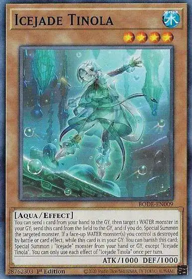 YuGiOh Trading Card Game Burst of Destiny Common Icejade Tinola BODE-EN009