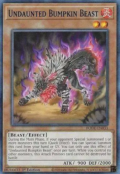 YuGiOh Trading Card Game Burst of Destiny Common Undaunted Bumpkin Beast  BODE-EN033