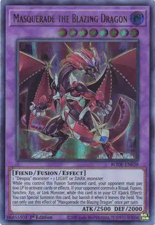 YuGiOh Trading Card Game Burst of Destiny Ultra Rare Masquerade the Blazing Dragon BODE-EN038