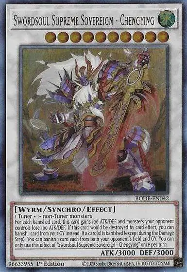 YuGiOh Trading Card Game Burst of Destiny Ultra Rare Swordsoul Supreme Sovereign - Chengying BODE-EN042