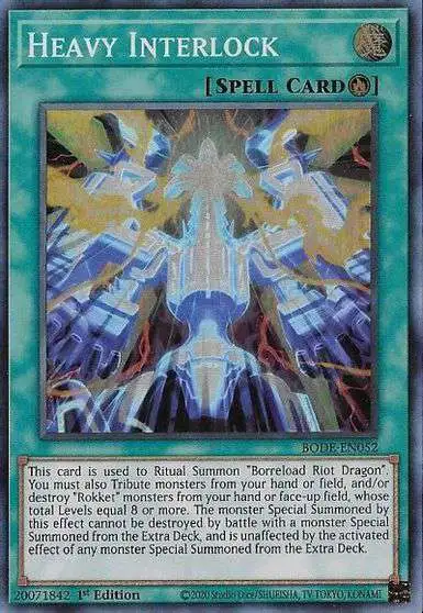 YuGiOh Trading Card Game Burst of Destiny Super Rare Heavy Interlock BODE-EN052