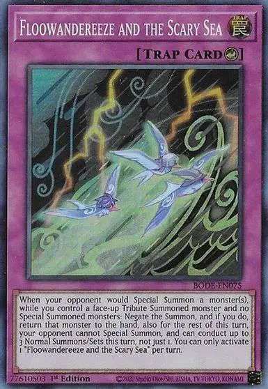 YuGiOh Trading Card Game Burst of Destiny Super Rare Floowandereeze and the Scary Sea BODE-EN075