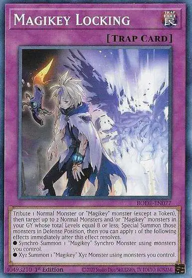 YuGiOh Trading Card Game Burst of Destiny Common Magikey Locking BODE-EN077