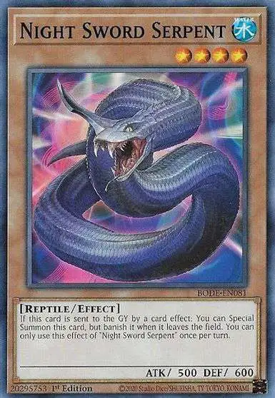 YuGiOh Trading Card Game Burst of Destiny Common Night Sword Serpent BODE-EN081