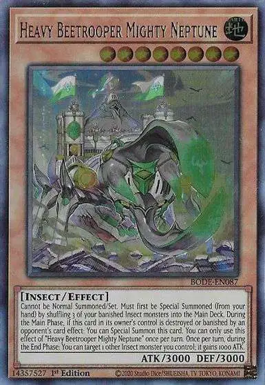 YuGiOh Trading Card Game Burst of Destiny Ultra Rare Heavy Beetrooper  Mighty Neptune BODE-EN087