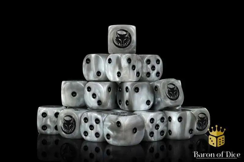 Baron Of Dice 6-Sided d6 Howling Wolf Dice Pack [25-Count black]