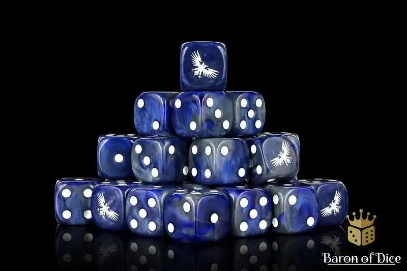 Baron Of Dice 6-Sided d6 Inquisition Silver Dice Pack [25-Count Rounded]