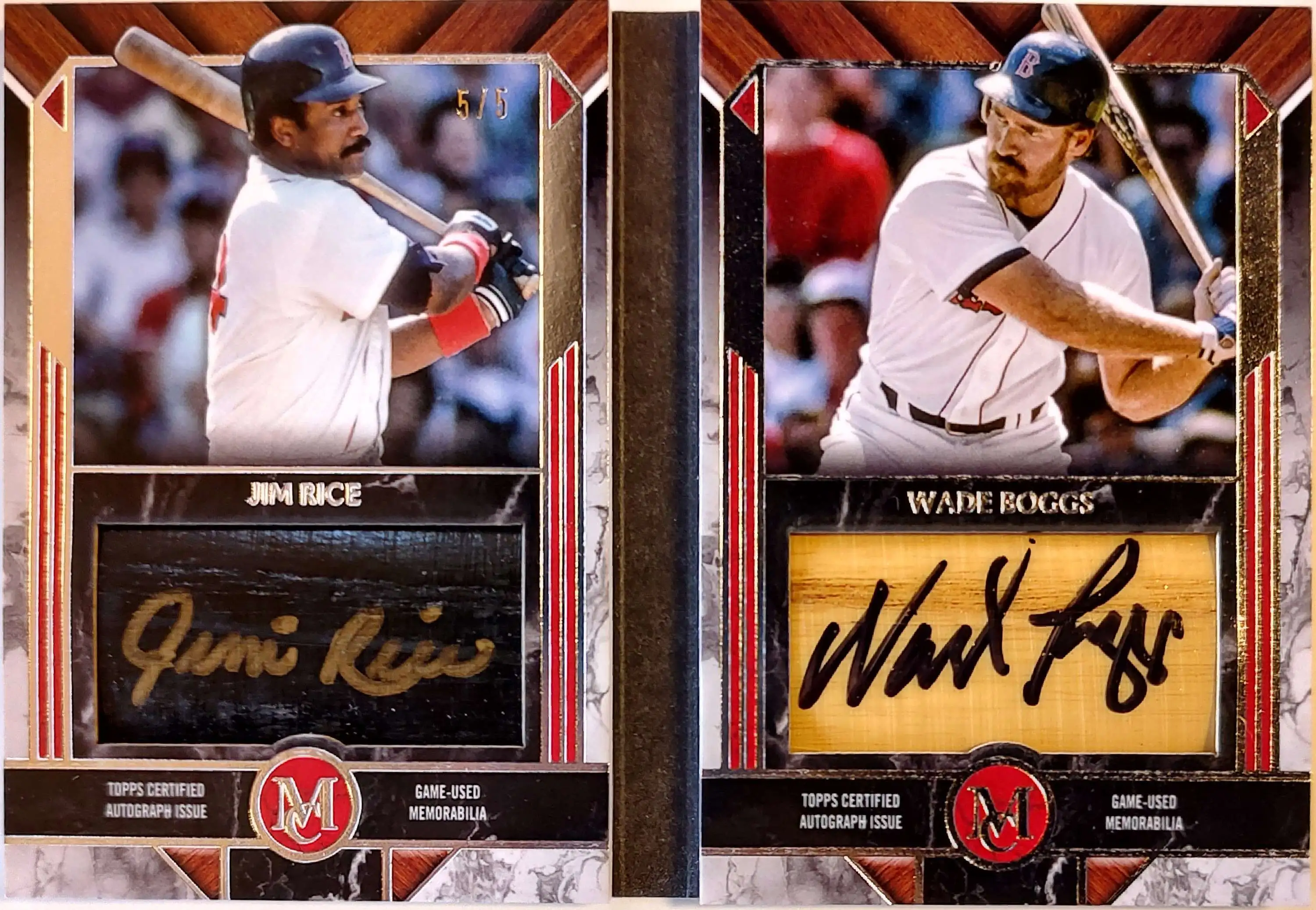 MLB 2022 Topps Museum Collection 5/5 Jim Rice & Wade Boggs [Dual Autographed Jumbo Lumber Bat Relics]