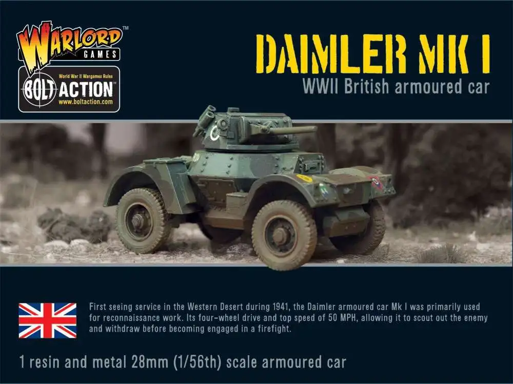 Bolt Action WWII Wargame Allies Daimler Mk I Miniatures [WWI British Armoured Car]