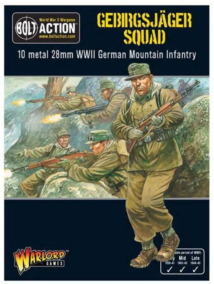 Bolt Action WWII Wargame Axis Gebirgsjager Squad Miniatures