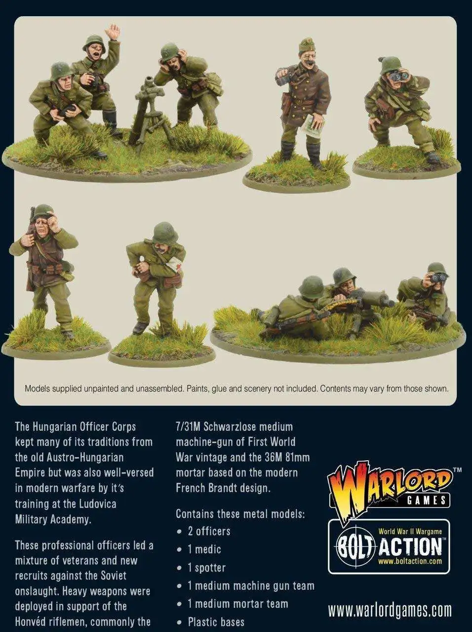 Bolt Action WWII Wargame Hungarian Army Support Group Miniatures ...