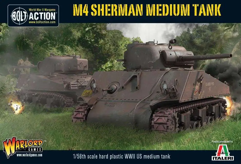 Bolt Action WWII Wargame Allies M4 Sherman Medium Tank Miniatures