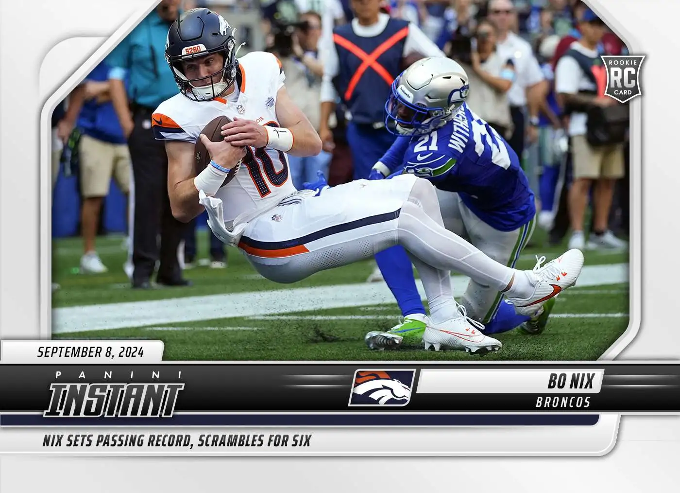 NFL Denver Broncos 2024 Instant Football Bo Nix #33 [Rookie, Sets Passing Record, Scrambles For Six]