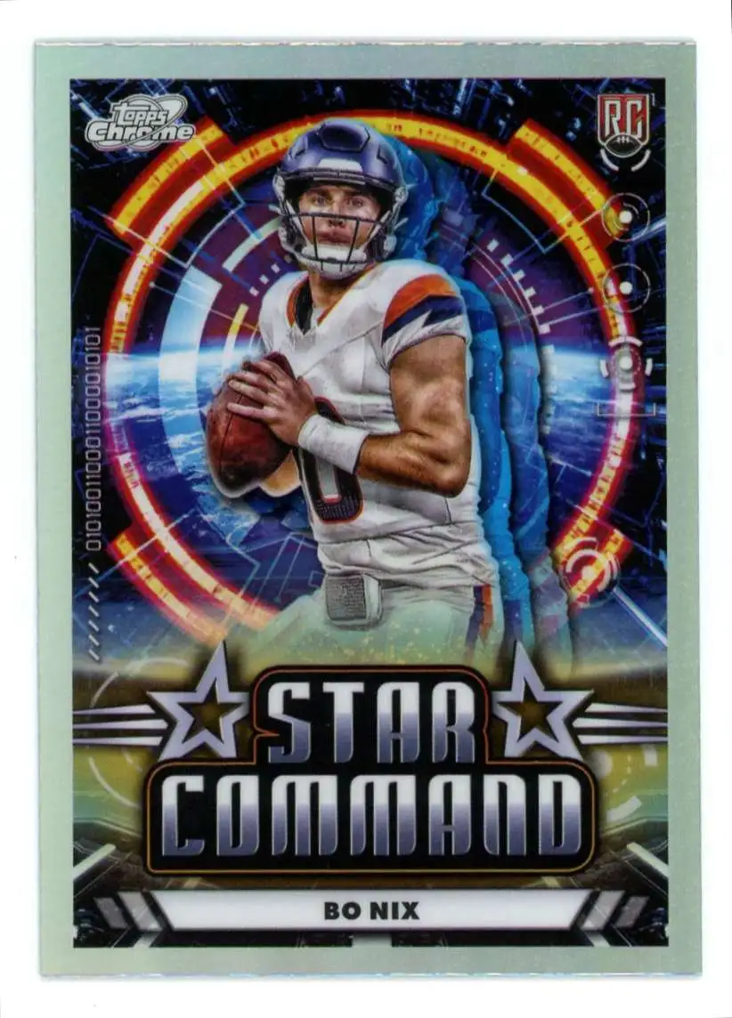 NFL Topps 2024 Chrome Cosmic Football Star Command Bo Nix SC-7 [Rookie]