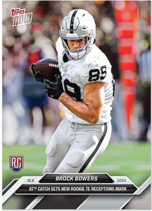 NFL Las Vegas Raiders 2024 NOW Football Brock Bowers #15 [Rookie, 87th Catch Sets New Rookie TE Receptions Mark]