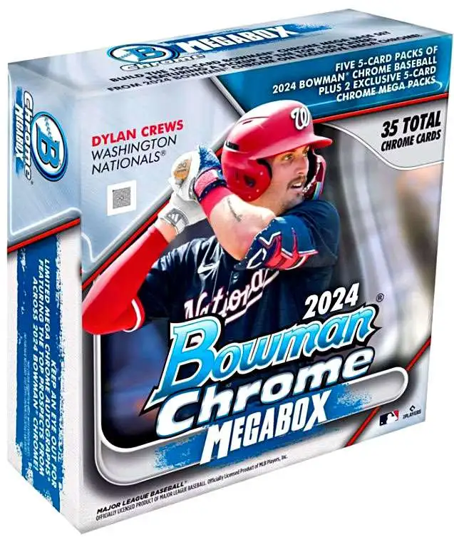 MLB Topps 2024 Bowman Chrome Baseball Trading Card MEGA Box [5 Packs + 2 Mega Chrome Packs]