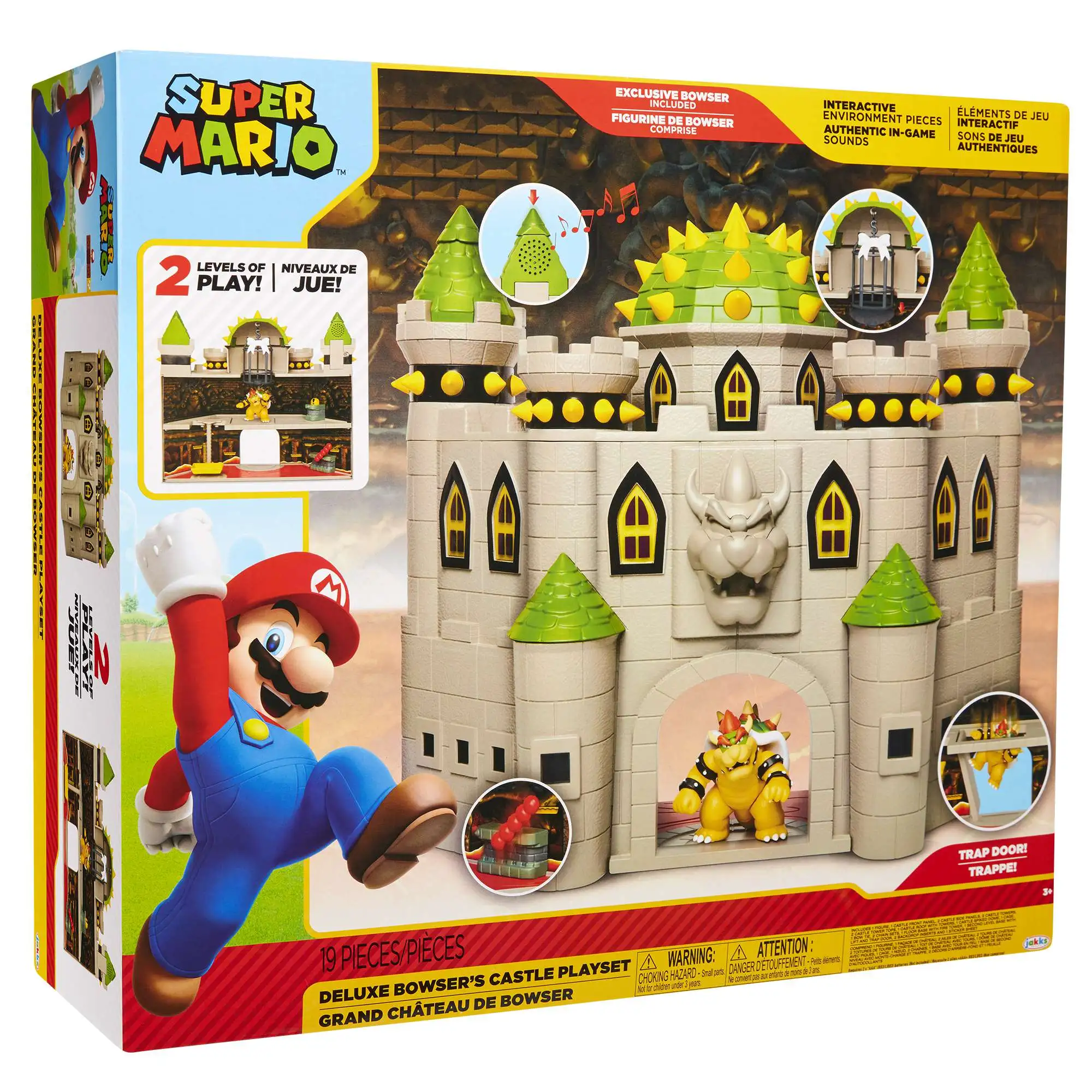  The Super Mario Bros. Movie The Super Mario Bowser Island  Castle Playset with 2.5” Bowser Action Figure & Interactive Pieces : Toys &  Games