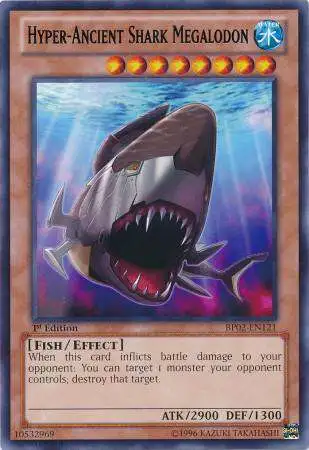 YuGiOh Battle Pack 2: War of the Giants Rare Hyper-Ancient Shark Megalodon BP02-EN121