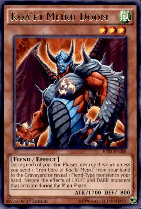 YuGiOh Battle Pack 3 Monster League Shatterfoil Rare Koa'ki Meiru Doom BP03-EN058 [Shatterfoil]