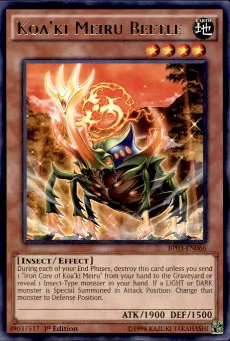 YuGiOh Battle Pack 3 Monster League Shatterfoil Rare Koa'ki Meiru Beetle BP03-EN066 [Shatterfoil]