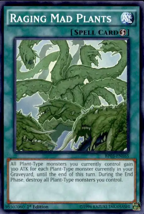 YuGiOh Battle Pack 3 Monster League Shatterfoil Common Raging Mad Plants BP03-EN165 [Shatterfoil]